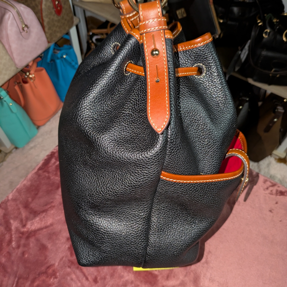 Dooney & Bourke Black and Brown Drawstring Bag - Picture 7 of 16